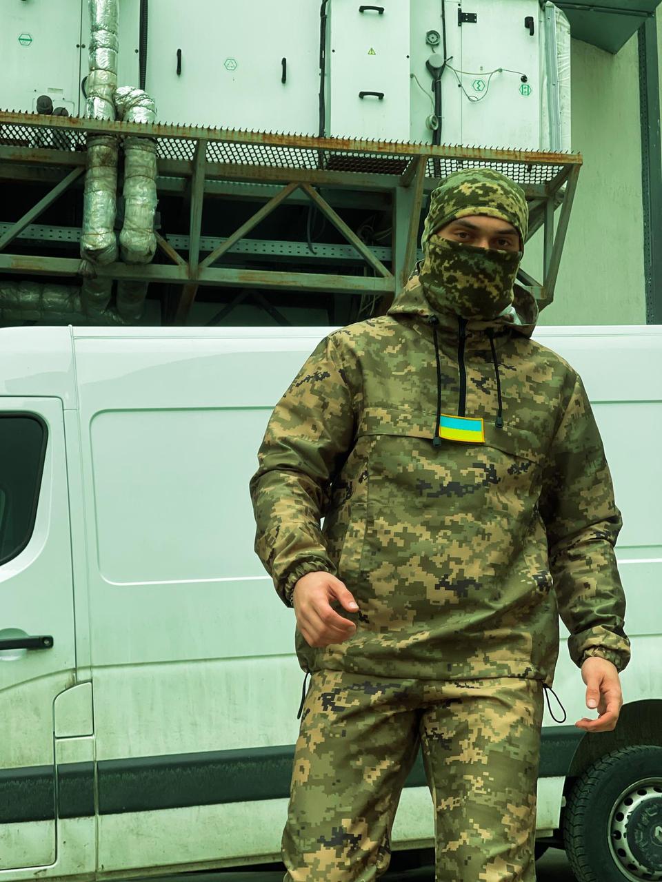 Тактичний анорак військовий чоловічий піксель, військова чоловіча куртка для ЗСУ піксель камуфляж