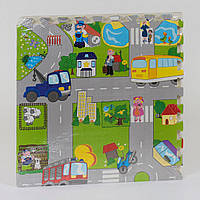 Коврик-пазл развивающий детский EVA С 36568 "Город", 4 шт в упаковке, 60х60 см