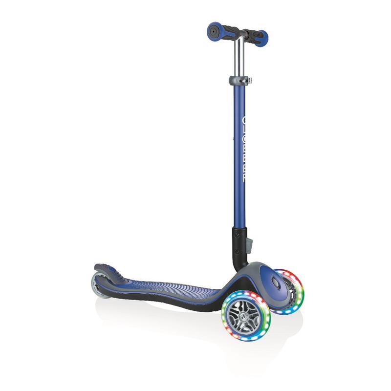 Самокат GLOBBER серії ELITE DELUXE синій, колеса з підсвіткою, 50кг, 3+, 3 колеса