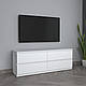 Сучасна стильна вузька сіра ТВ тумба під телевізор 140 см з шухлядами без ручок у спальню, вітальню Брайт, фото 7