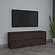 Сучасна стильна вузька сіра ТВ тумба під телевізор 140 см з шухлядами без ручок у спальню, вітальню Брайт, фото 10