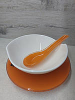 пара (2 шт.) Бульйонниці з ложкою на блюдце