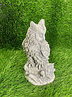 Садова фігура Сови, вулична скульптура бетонна Сова, садово-паркова пташка сірого кольору ручної роботи, фото 4