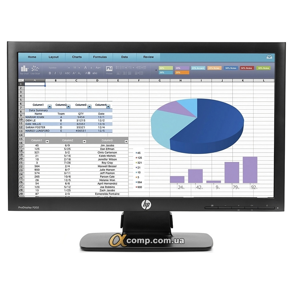 Монітор 20" HP P202 (TN • LED • 16:9 • VGA • DisplayPort) A• БВ