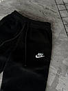 Спортивні штани чоловічі чорні зимові однотонні оверсайз фірмові Nike (Найк), фото 5