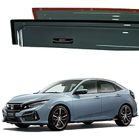 Дефлекторы окон ветровики для авто Honda Civic хетчбек 2017 - 2021 (скотч) HIC