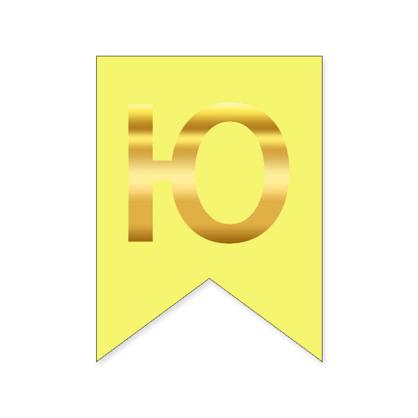 Букви на прапорці для будь яких написів "Ю" золото на жовтому