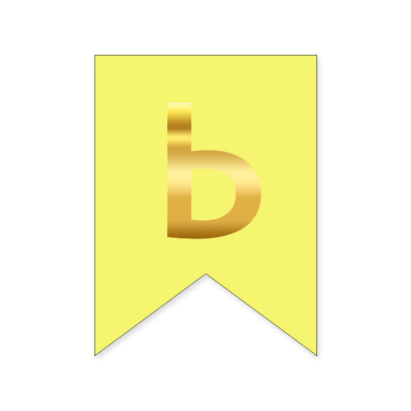 Букви на прапорці для будь яких написів "Ь" золото на жовтому