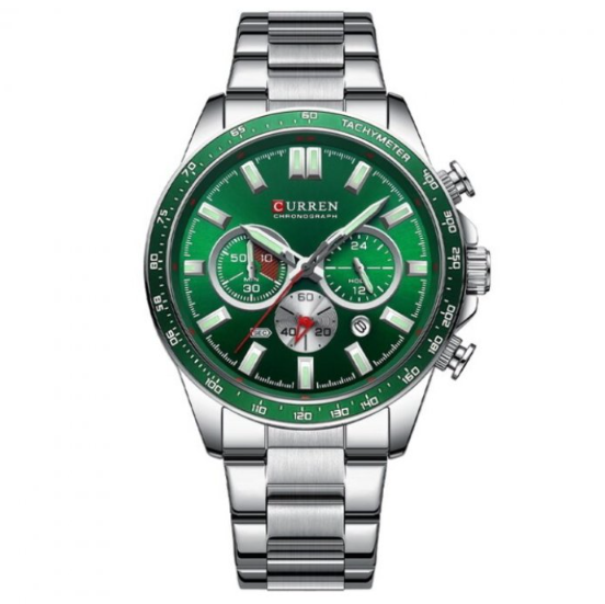 Якісний стрілочний металевий кварцовий годинник з металевим браслетом, фото 1