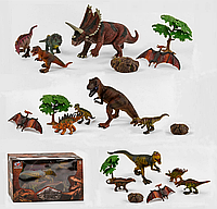Уникальный коллекционный набор реалистичных динозавров с аксессуарами для детей 7 элементов супер детализация
