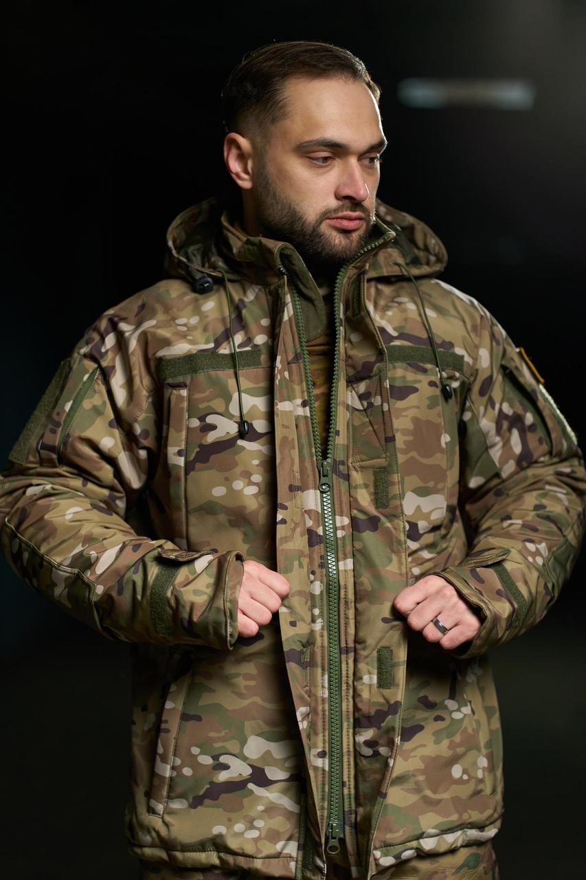 Тактичний чоловічий зимовий бушлат, військова куртка бушлат мультикамуфляж ЗСУ на зиму