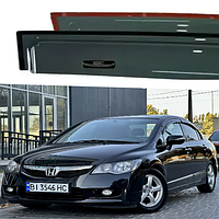 Дефлекторы окон ветровики для авто Honda Civic седан 2006-2012 (скотч) HIC