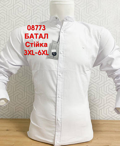 Біла, стрейчева батальна сорочка Noseda, стійка-комір, фото 1