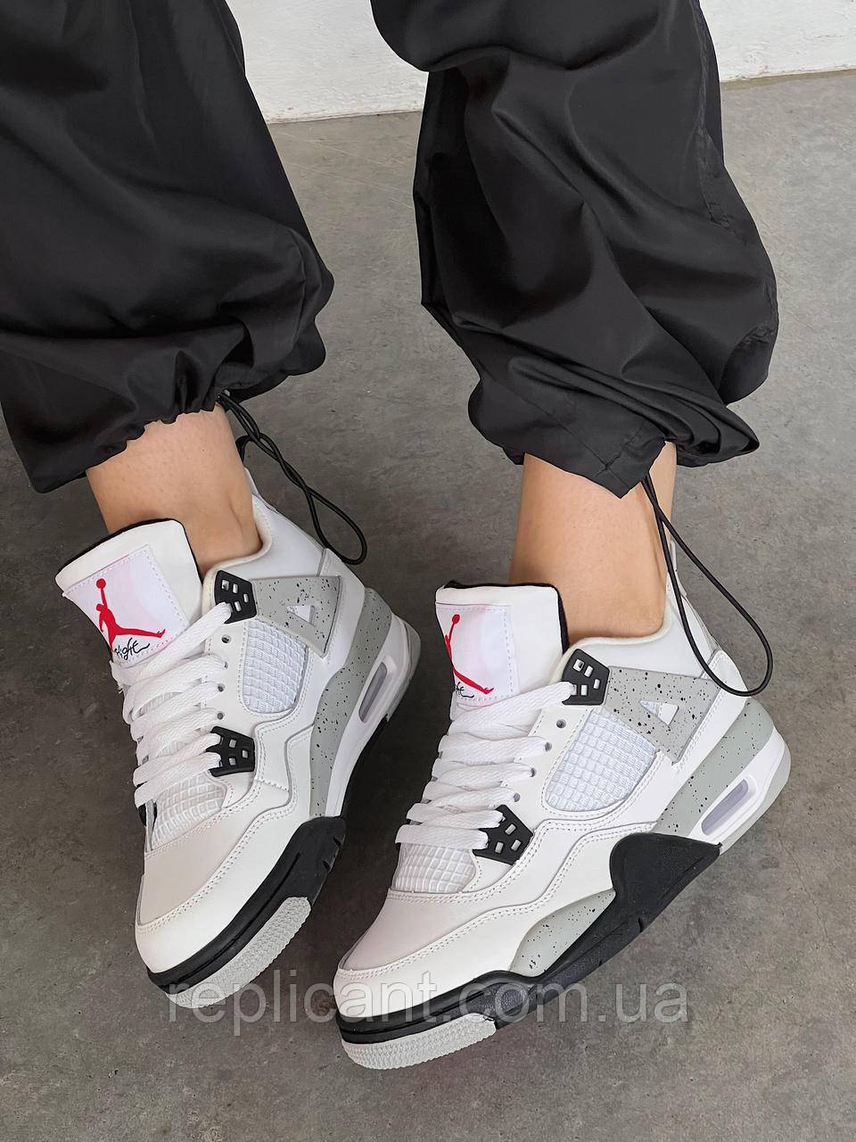 Кроссовки Nike Air Jordan 4 White Cement кросівки найк