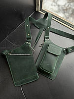 Портупея (сумка, для телефона и кошелька ,кобура) зеленая