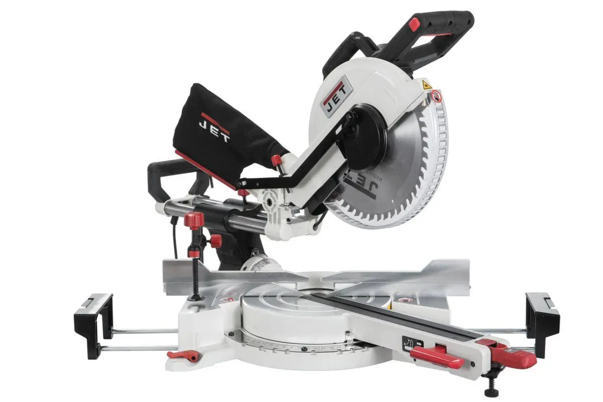 Пила торцьовальна з протяжкою JET JWMS-12X 230 В, 1,8 кВт. диск Ø=305(30) мм, -+45° глиб- 100/50, фото 1