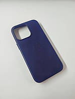 Кожаный чехол Leather Case with MagSafe для Apple iPhone 13 Pro Violet