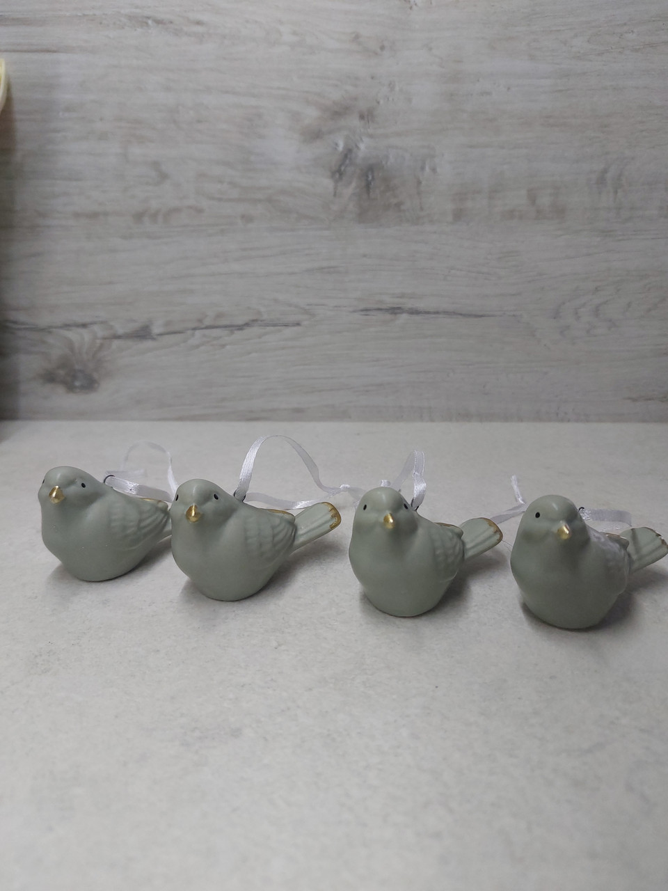 Набір 4 шт. керамічних пташок підвісок, фото 1