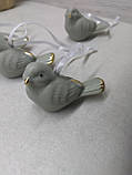 Набір 4 шт. керамічних пташок підвісок, фото 4