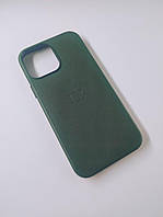 Кожаный чехол Leather Case with MagSafe для Apple iPhone 13 Pro Max Military Green