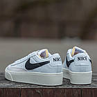 Жіночі кросівки Nike Blazer Low білі шкіряні Найк Блейзер весняні осінні, фото 2