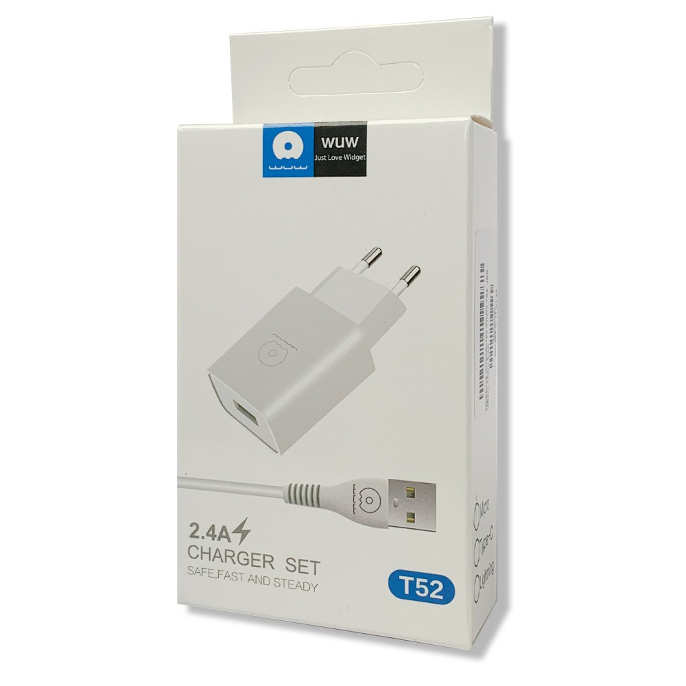 Мережевий ЗП WUW T52 Micro 1USB 2.4A EU