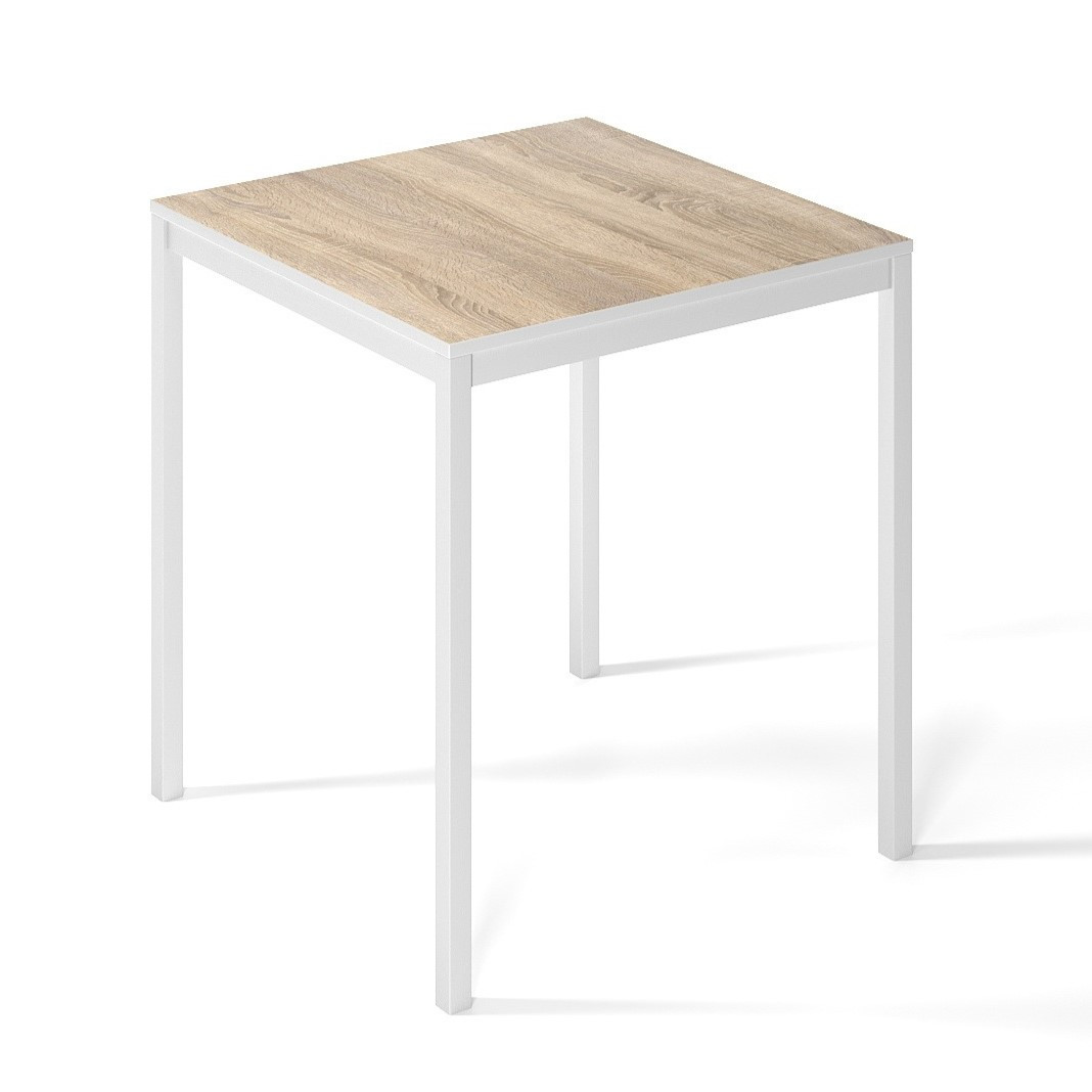 Обідній стіл Brevity Loft mini Дуб сонома / білий метал 67x75x67см ТМ Art In Head