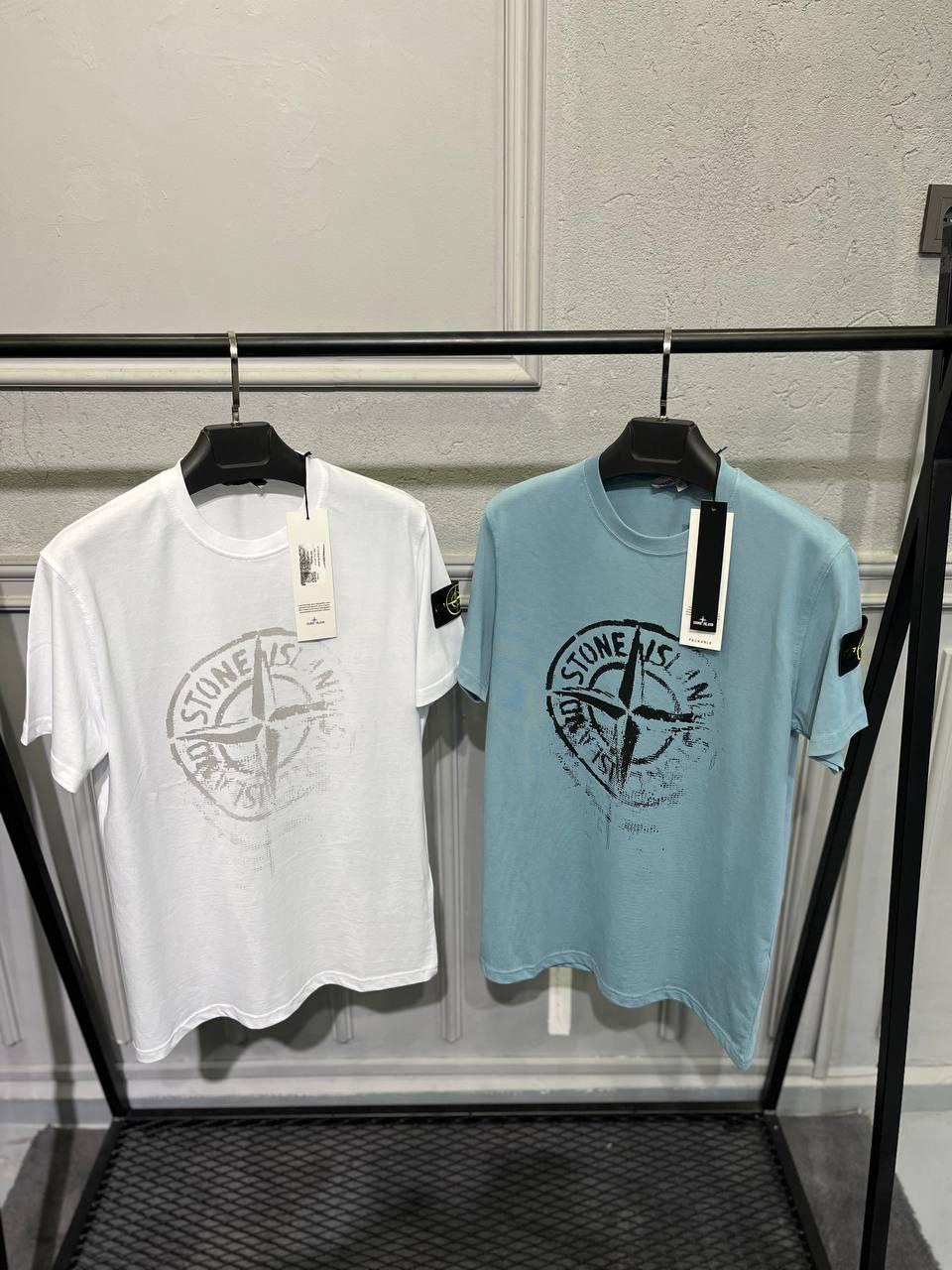 Брендова футболка Stone Island CK7281 біла, фото 1