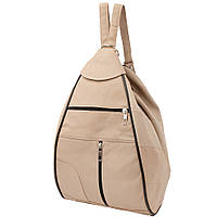 Женский кожаный рюкзак 26х36х15 см TuNoNa Бежевый (2000002735380)