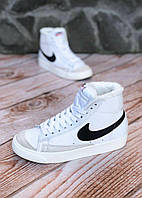 Женские зимние кроссовки Nike Blazer Mid 77 Vintage White Winter (белые) высокие кеды 7339 Найк тренд