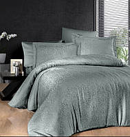 Комплект постільної білизни First Сhoice Jacquard Dark Series Misra Moonmist бавовна 220*200 см сіро-зелений