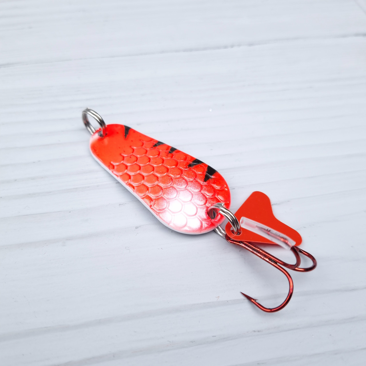 Блешня на щуку Spinnex Pike 14g (червоно/біло/чорна) блешня коливна, фото 1