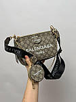 Жіноча сумка Gucci x Balenciaga Pochette Grey (сіра) крута стильна сумочка KIS09007 топ, фото 7
