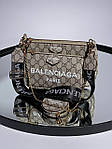 Жіноча сумка Gucci x Balenciaga Pochette Grey (сіра) крута стильна сумочка KIS09007 топ, фото 8