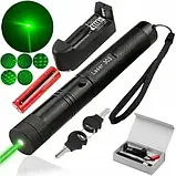 Компактна лазерна указка 100мВт 532нМ, лазерна указка Laser 303 з блокуванням, насадка, фото 3