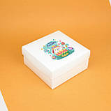 Дитяча Коробка Великодня Подарункова 200*200*100 мм Коробочка для пасхальних подарунків "Великодній Кролик", фото 2