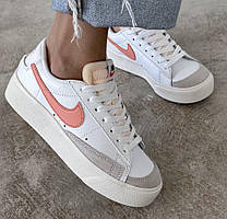 Жіночі Кросівки Nike Blazer Low Platform White Peach В'єтнам
