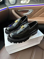 Женские осенние ботинки CELINE loafers Premium (черные) низкие повседневные боты CL001 Селин тренд