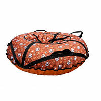 Ватрушка надувная для снега 100 см надувной до 160 кг из ПВХ, тюбинг санки надувные для взрослых оранжевый