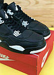 Чоловічі кросівки Nike Air Jordan 4 Black/White (чорно-білі) повсякденні кроси 7296 Найк топ, фото 4