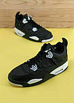 Чоловічі кросівки Nike Air Jordan 4 Black/White (чорно-білі) повсякденні кроси 7296 Найк топ, фото 6