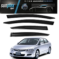 Дефлекторы окон ветровики для авто Honda Civic седан VIII 2006-2011 SUNPLEX