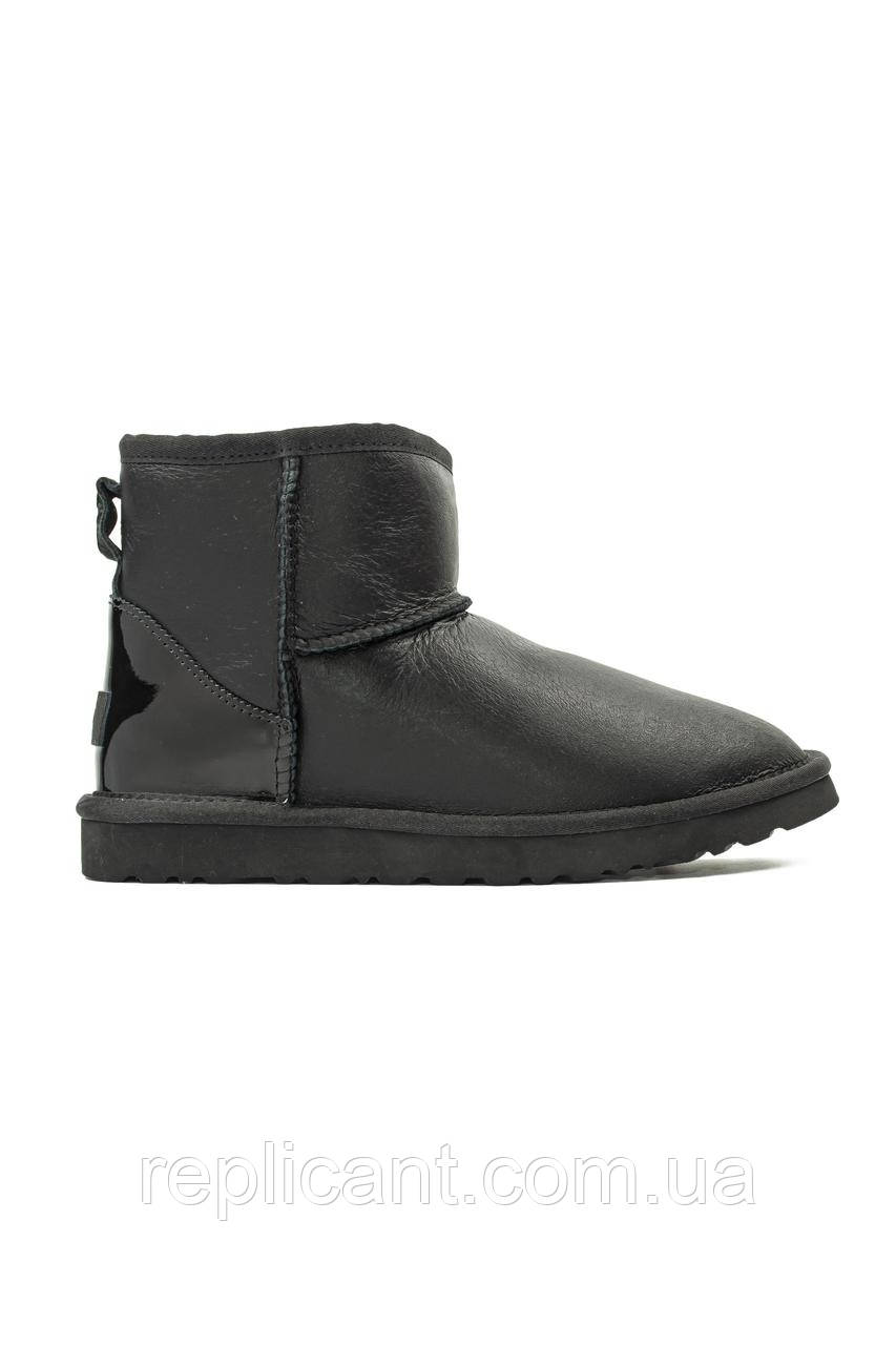 Жіночі черевики UGG Mini Varnish Heel Black уги зимові, фото 1