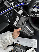 Женские стильные угги UGG Classic Mini Clear Black (черные) модная зимняя обувь 9401 Угги тренд