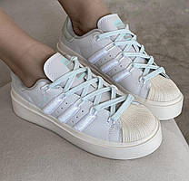 Кросівки Adidas Superstar Beige Blue Адідас