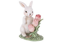 Декоративная статуэтка Кролик с тюльпанами 9,5*6*11см