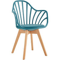 Современный стульчик стульчик в стильном дизайне для кухни гостиной бук эко кожа голубой TR51 Германия