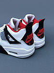 Чоловічі кросівки Nike Air Jordan 4 Retro Red White (білі з червоним) повсякденні 7362 Найк топ, фото 2