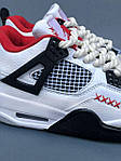 Чоловічі кросівки Nike Air Jordan 4 Retro Red White (білі з червоним) повсякденні 7362 Найк топ, фото 3