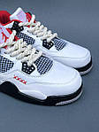 Чоловічі кросівки Nike Air Jordan 4 Retro Red White (білі з червоним) повсякденні 7362 Найк топ, фото 4